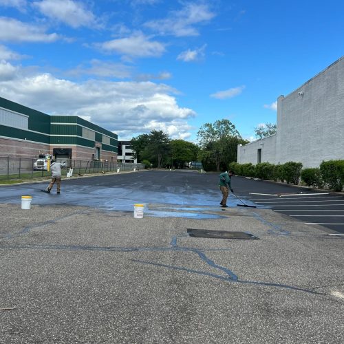 Construction crew using tools on site in NYC